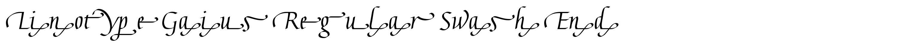Linotype Gaius Regular Swash End